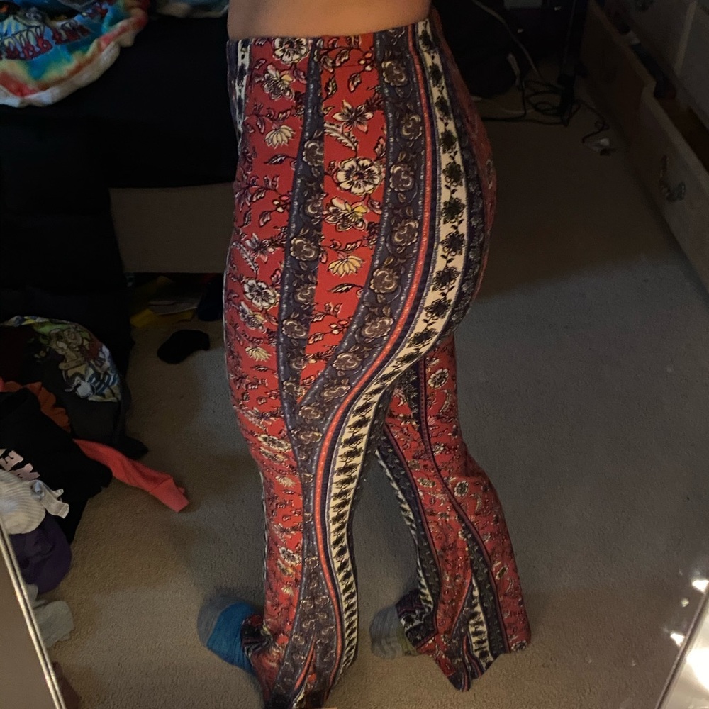 Pink and blue flare pants (xs/s)